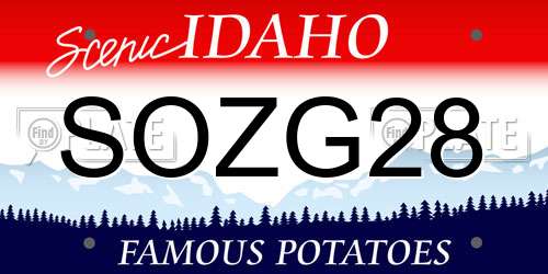 SOZG28 Idaho License Plate