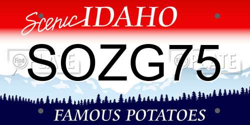 SOZG75 Idaho License Plate