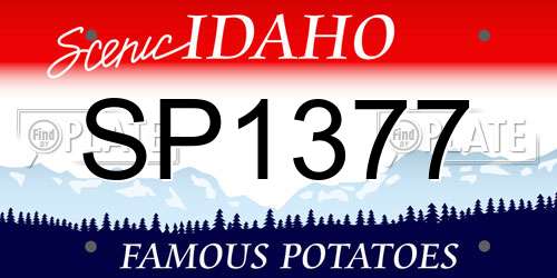 SP1377 Idaho License Plate