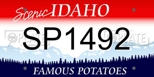 SP1492 Idaho License Plate