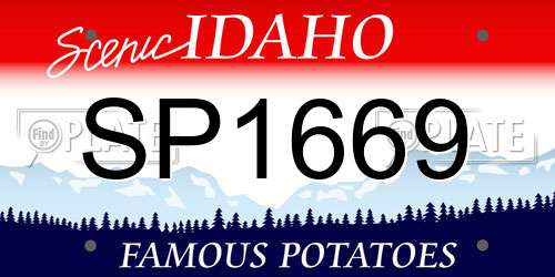 SP1669 Idaho License Plate