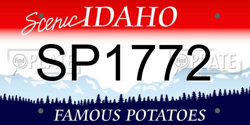 SP1772 Idaho License Plate