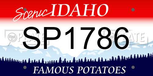 SP1786 Idaho License Plate