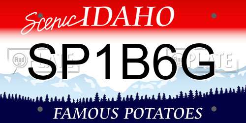 SP1B6G Idaho License Plate
