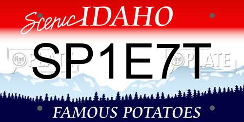 SP1E7T Idaho License Plate
