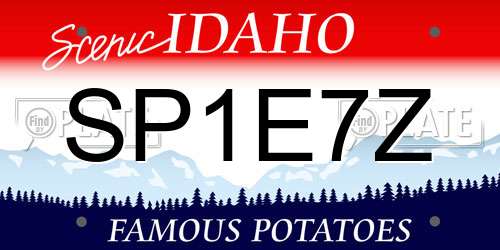 SP1E7Z Idaho License Plate