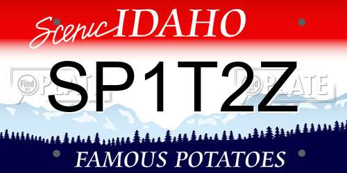 SP1T2Z Idaho License Plate