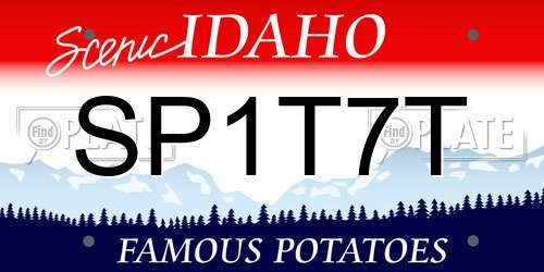SP1T7T Idaho License Plate