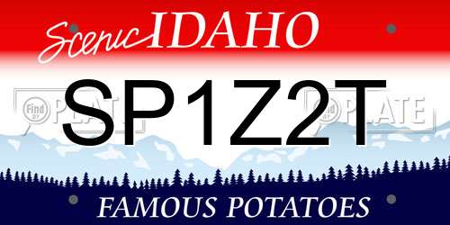 SP1Z2T Idaho License Plate