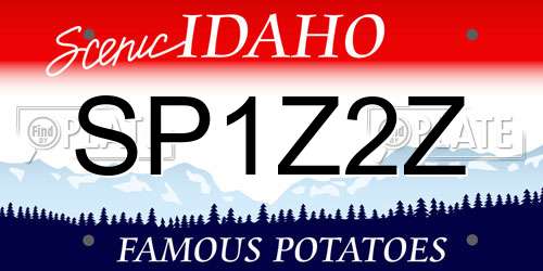 SP1Z2Z Idaho License Plate