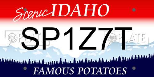 SP1Z7T Idaho License Plate