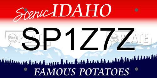 SP1Z7Z Idaho License Plate