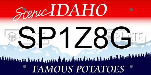 SP1Z8G Idaho License Plate
