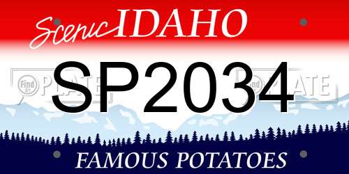 SP2034 Idaho License Plate
