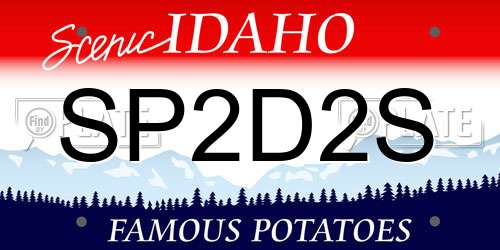 SP2D2S Idaho License Plate