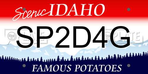 SP2D4G Idaho License Plate