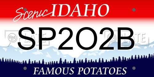 SP2O2B Idaho License Plate