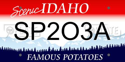 SP2O3A Idaho License Plate