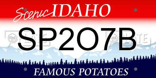 SP2O7B Idaho License Plate