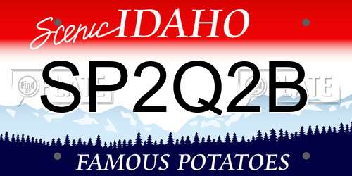 SP2Q2B Idaho License Plate