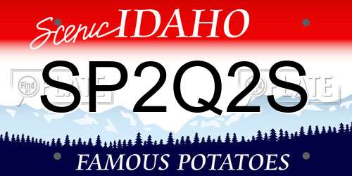 SP2Q2S Idaho License Plate