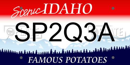 SP2Q3A Idaho License Plate