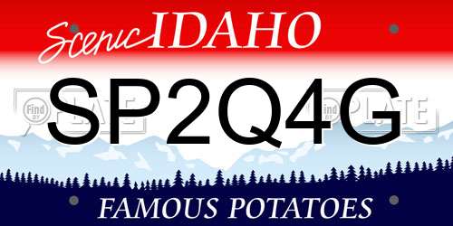 SP2Q4G Idaho License Plate