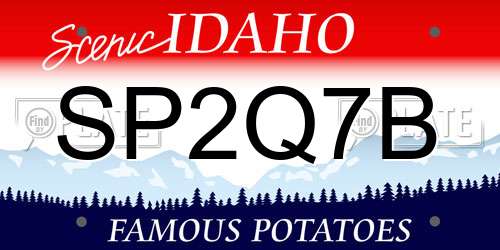 SP2Q7B Idaho License Plate
