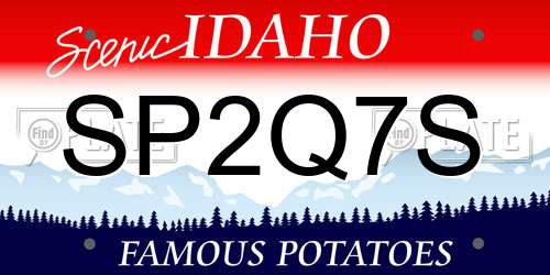 SP2Q7S Idaho License Plate