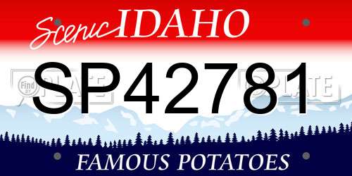 SP42781 Idaho License Plate