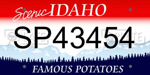 SP43454 Idaho License Plate