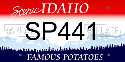 SP441 Idaho License Plate