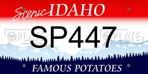 SP447 Idaho License Plate