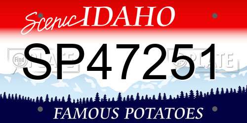 SP47251 Idaho License Plate