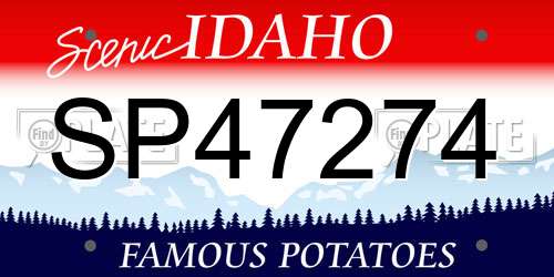 SP47274 Idaho License Plate