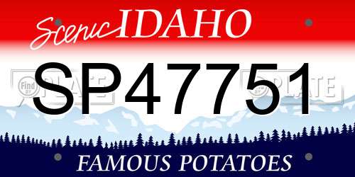 SP47751 Idaho License Plate