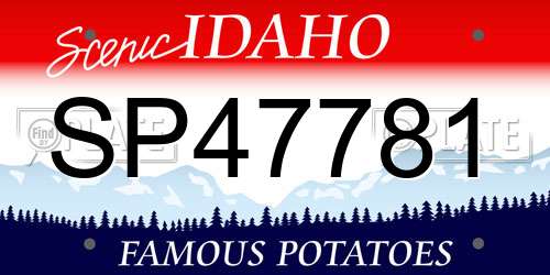 SP47781 Idaho License Plate