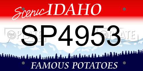 SP4953 Idaho License Plate