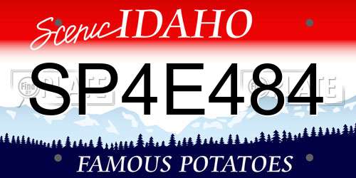 SP4E484 Idaho License Plate