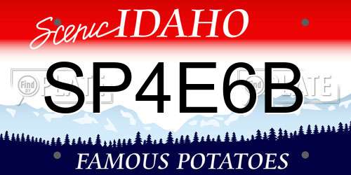 SP4E6B Idaho License Plate