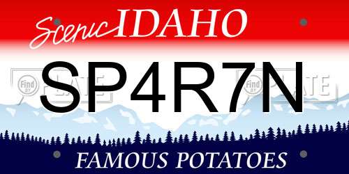 SP4R7N Idaho License Plate
