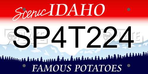 SP4T224 Idaho License Plate