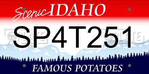 SP4T251 Idaho License Plate