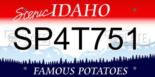 SP4T751 Idaho License Plate
