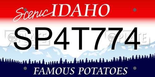 SP4T774 Idaho License Plate