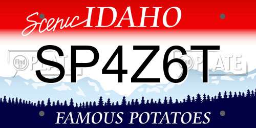 SP4Z6T Idaho License Plate