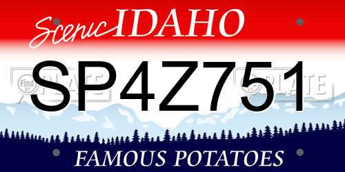SP4Z751 Idaho License Plate