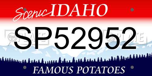 SP52952 Idaho License Plate