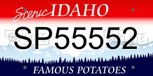 SP55552 Idaho License Plate