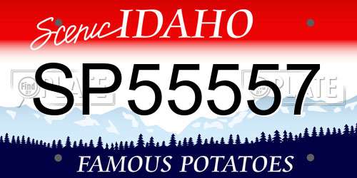 SP55557 Idaho License Plate